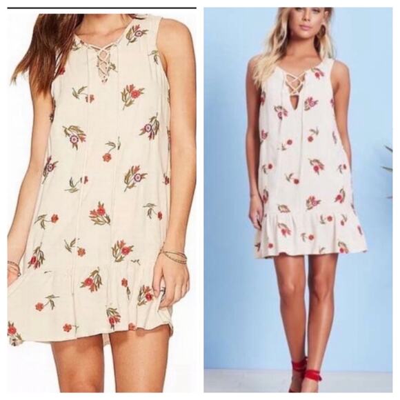 NWT Lovers & Friends Revolve Embroidered Shift Floral Dress Sleeveless Mini S - Picture 2 of 5